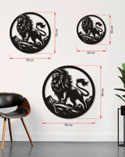 Aslan Temalı Metal Duvar Dekoru, Minimal Tasarım Duvar Tablosu, Ev ve Ofis için Hediyelik Dekor