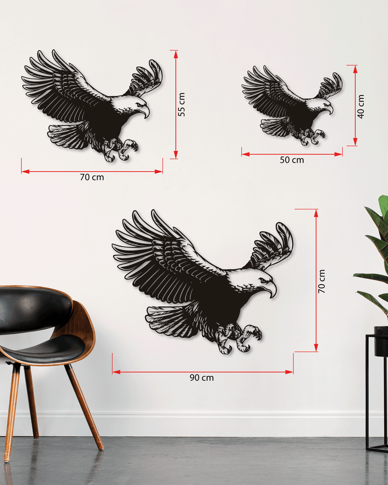 Kartal Temalı Metal Duvar Dekoru (01), Minimal Tasarım Duvar Tablosu, Ev ve Ofis Hediyelik Dekor