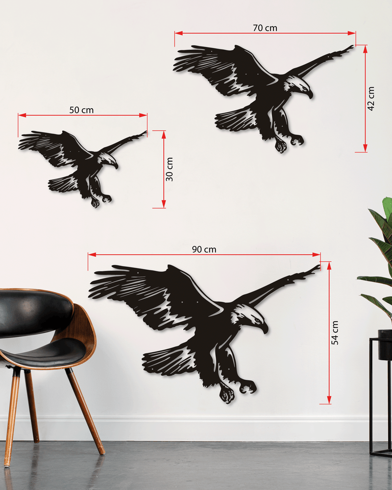 Kartal Temalı Metal Duvar Dekoru (02), Minimal Tasarım Duvar Tablosu, Ev ve Ofis Hediyelik Dekor
