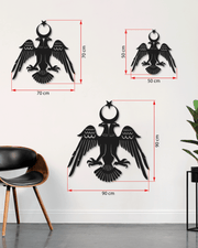Selçuklu Kartalı Temalı Metal Duvar Dekoru, Minimal Tasarım Duvar Tablosu, Ev Ofis Hediyelik Dekor