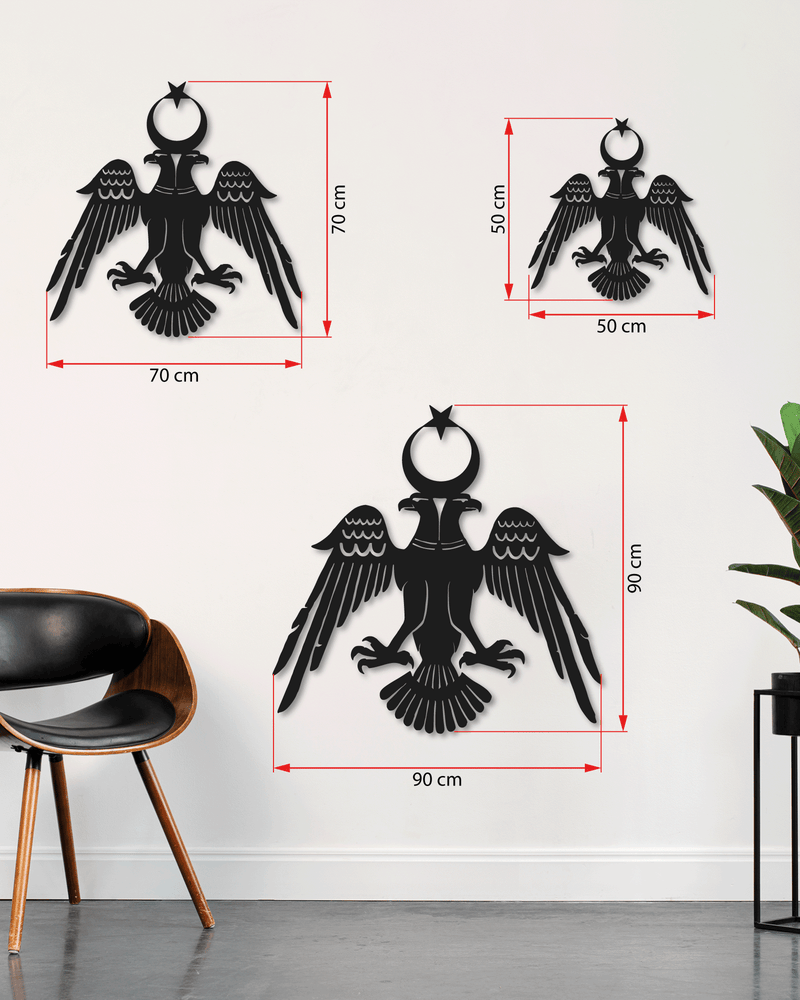 Selçuklu Kartalı Temalı Metal Duvar Dekoru, Minimal Tasarım Duvar Tablosu, Ev Ofis Hediyelik Dekor