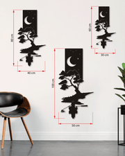 Kayık Manzara Hilal Temalı Metal Duvar Dekoru, Minimal Duvar Tablosu, Ev ve Ofis Hediyelik Dekor