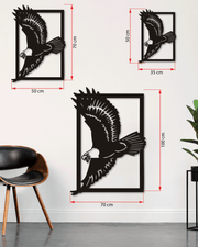 Kartal Temalı Metal Duvar Dekoru, Minimal Tasarım Duvar Tablosu, Ev ve Ofis için Hediyelik Dekor