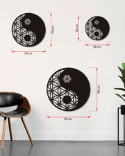YingYang Temalı Metal Duvar Dekoru, Minimal Tasarım Duvar Tablosu, Ev ve Ofis için Hediyelik Dekor