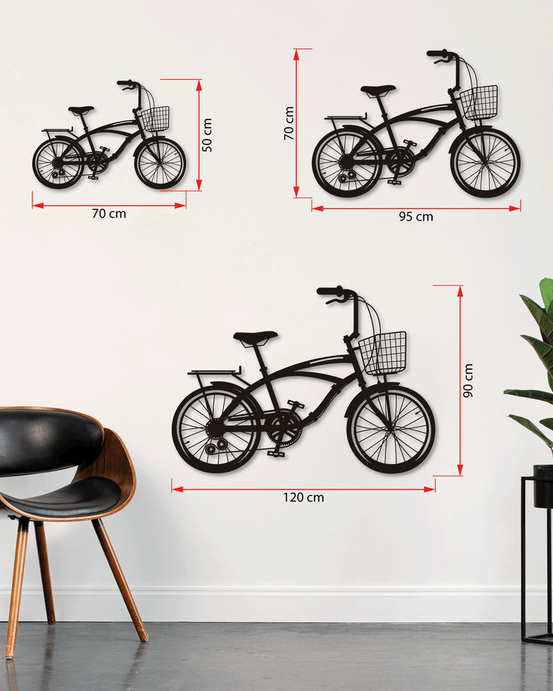 Bisiklet Temalı Metal Duvar Dekoru, Minimal Tasarım Duvar Tablosu, Ev ve Ofis için Hediyelik Dekor