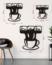 Coffe ve Fincan Temalı Metal Duvar Dekoru, Minimal Duvar Tablosu, Ev Ofis Hediye Dekor