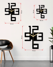 Büyük 4 Rakamlı Metal Duvar Saati, Minimal Tasarım, Ev Ofis için Hediyelik Dekor