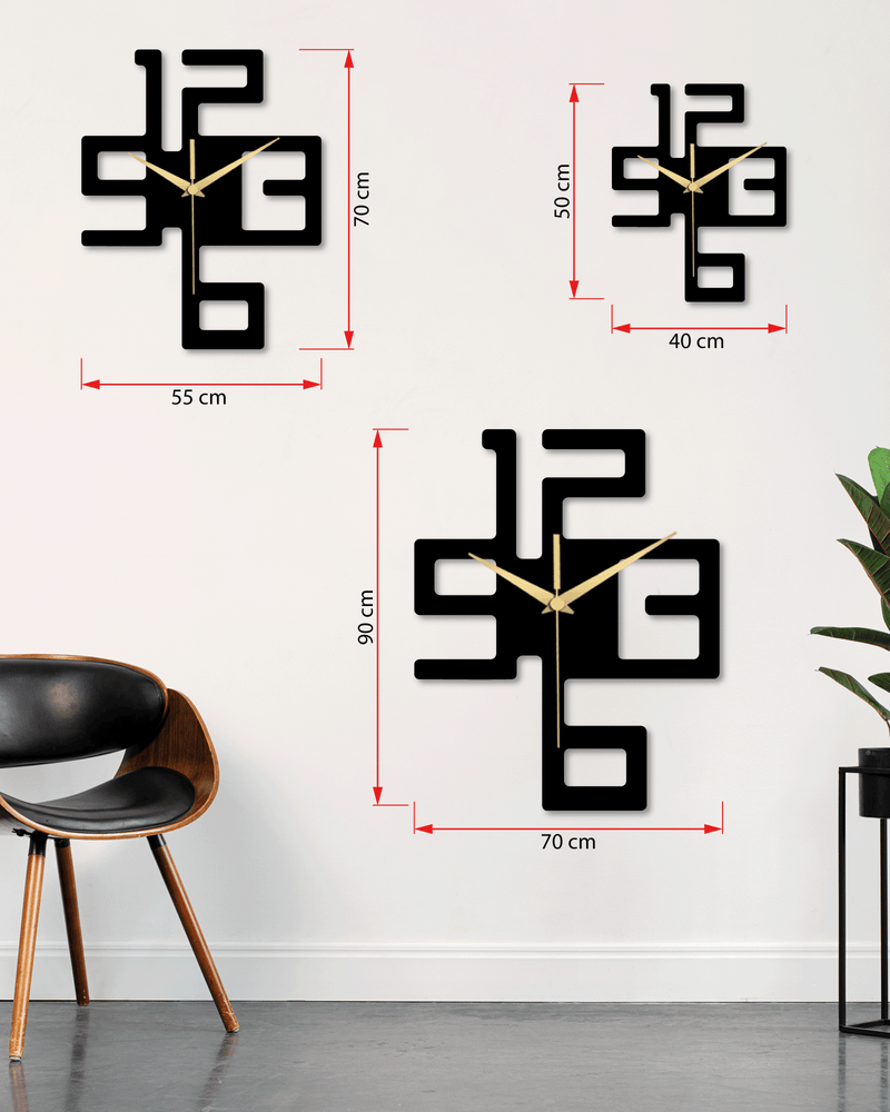 Büyük 4 Rakamlı Metal Duvar Saati, Minimal Tasarım, Ev Ofis için Hediyelik Dekor