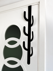 Kaktüs Figürlü Metal Kapı Arkası Askılık 75 cm - Siyah