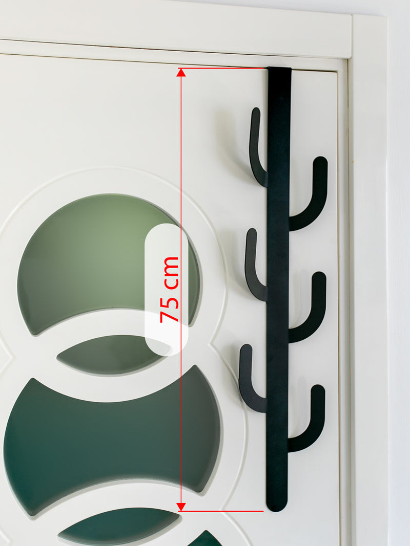 Kaktüs Figürlü Metal Kapı Arkası Askılık 75 cm - Siyah