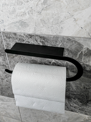 Raflı Havlu Kağıtlık Siyah Metal | Kağıt Havluluk Mutfak ve Banyo Organizer