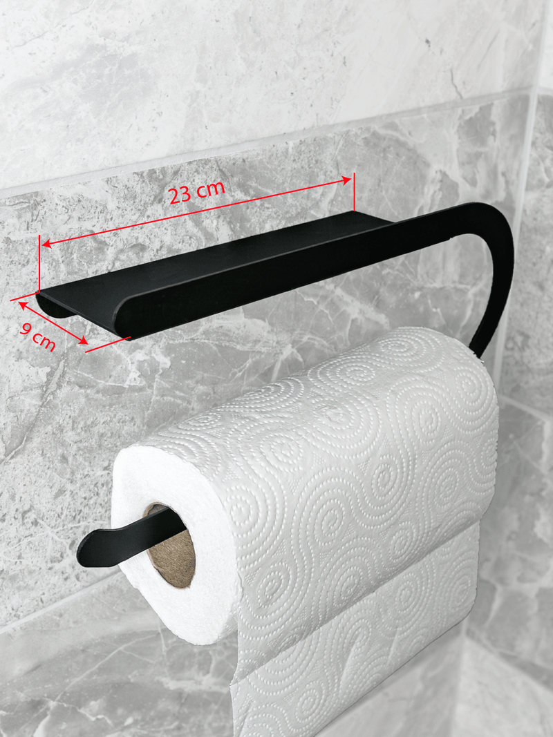 Raflı Havlu Kağıtlık Siyah Metal | Kağıt Havluluk Mutfak ve Banyo Organizer