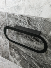 Raflı Havluluk Siyah Metal | Banyo Havlu Askılığı ve Düzenleyici
