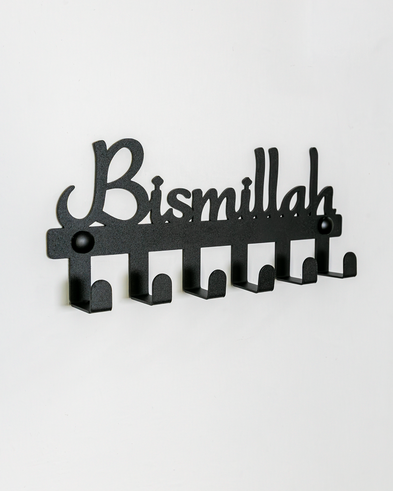 Bismillah Yazılı Metal Anahtar Askılığı, Duvar Tipi Anahtar Organizer
