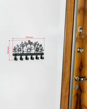 Çiçek Figürlü Metal Anahtar Askılığı, Duvar Tipi Anahtar Organizer