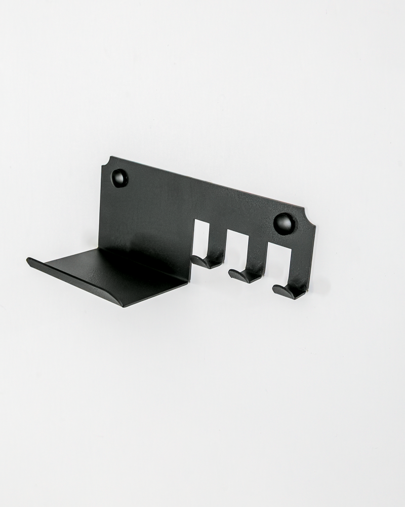 Raflı 3 Askılı Metal Anahtar Askılığı, Duvar Tipi Anahtar Organizer