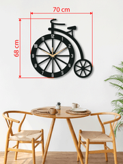 Nostaljik Bisiklet Tasarımlı Metal Duvar Saati (70x68 cm)